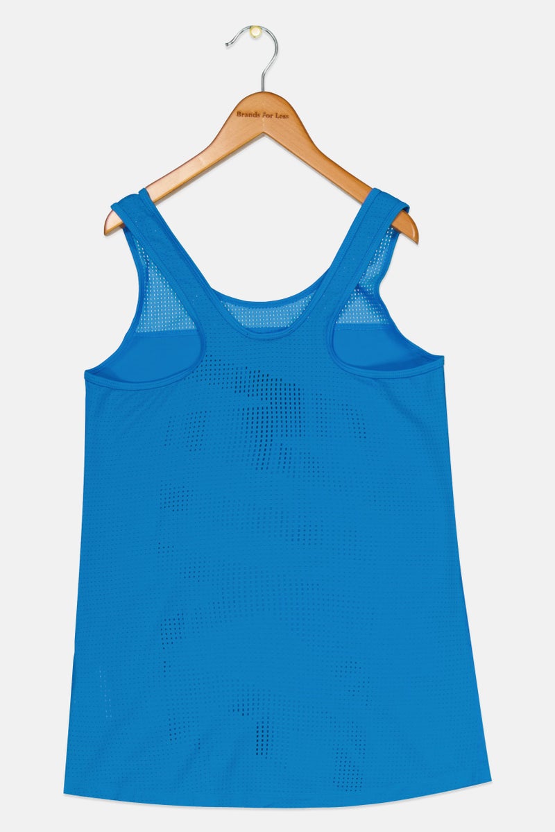 Nike تي شيرت تدريب بلا أكمام رياضي للبنات، أزرق - Image 2