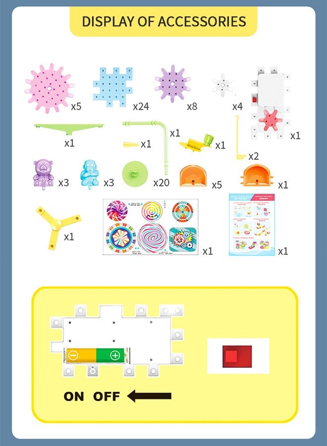 83 Pcs Building Blocks Kits Electric Building Block Paradise STEM Toys Educational Construction Toys for Preschool Kids Boys and Girls, Creativity Building Blocks Set Kids Toys