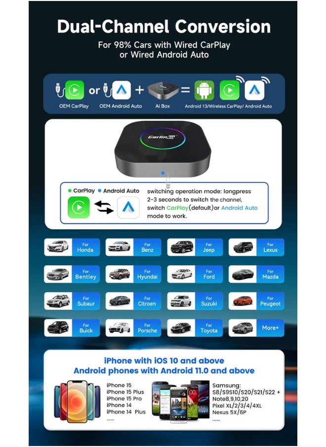 Carlinkit - 4G 64Gb Tbox S2 Portable Car Play Dongle Tv Streaming Box Wireless Android Auto Carlinkit Carplay Adapter - Image 1