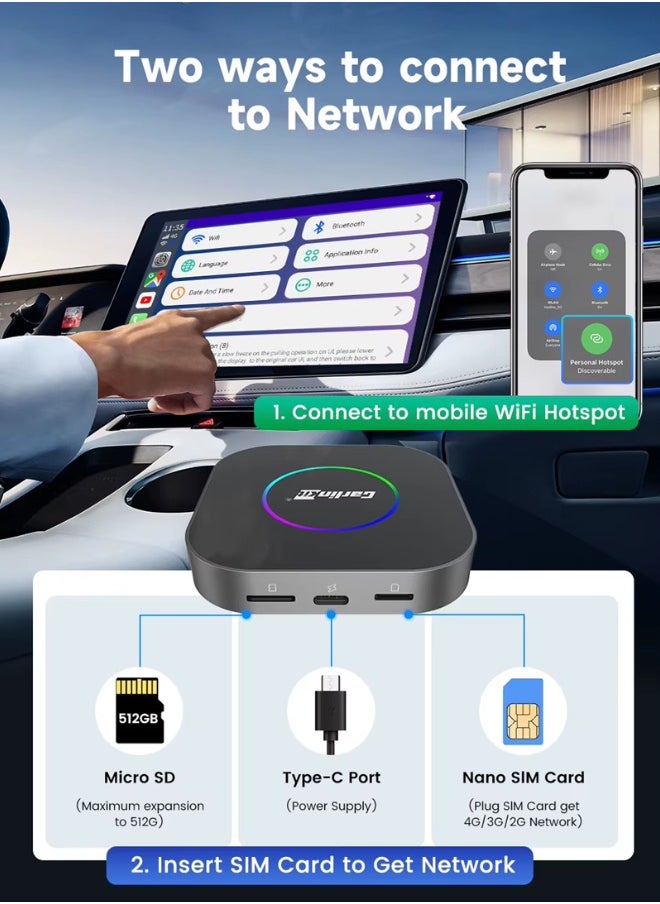 Carlinkit - 4G 64Gb Tbox S2 Portable Car Play Dongle Tv Streaming Box Wireless Android Auto Carlinkit Carplay Adapter - Image 1