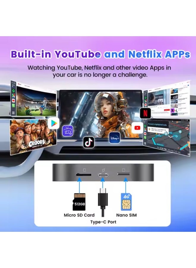 Carlinkit - 4G 64Gb Tbox S2 Portable Car Play Dongle Tv Streaming Box Wireless Android Auto Carlinkit Carplay Adapter - Image 1