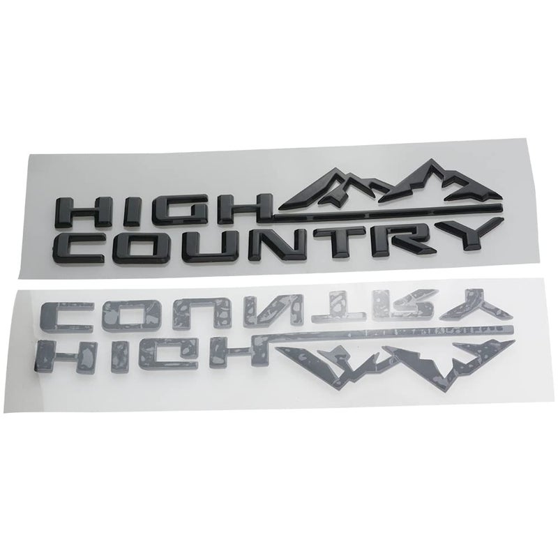 dgea 1x 2019-2021 Chevy Silverado High Country Nameplate Rear Emblem Badge Fender Chrome Fit for Silverado (Gloss Black) - Image 4