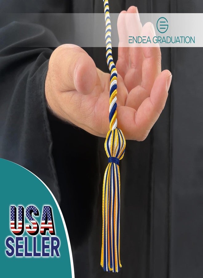 Endea Graduation Single Honor Cord Three-Color (Royal Blue/Gold/White) - Image 2