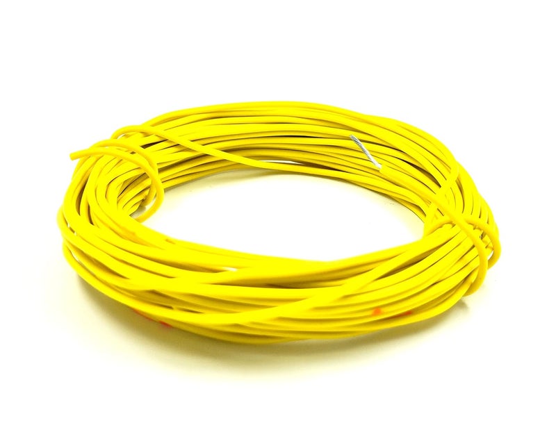 INVENTO 5mtr 20 AWG 05 sqmm 15A Tinned Copper PVC Wire Flexible Yellow Cable 17mm Dia High Temperature for DIY - Image 1