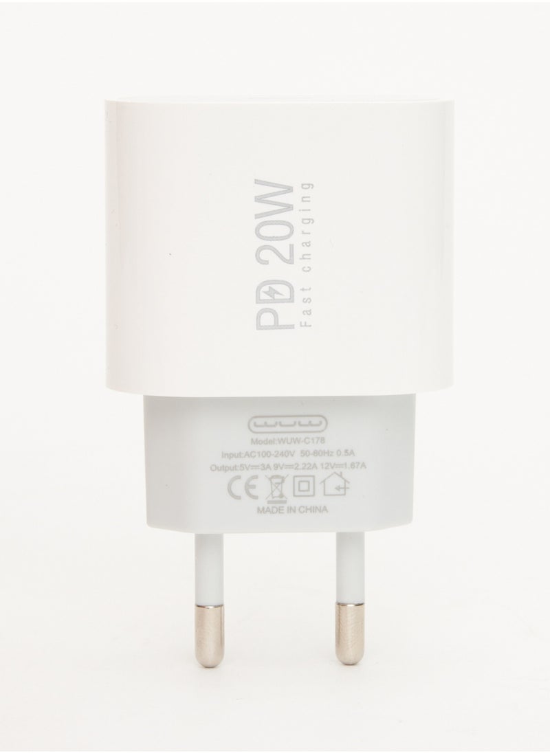 WUW Fast Charging 20W USB-C Power Adapter Charger Compatible With All Devices  - Image 2