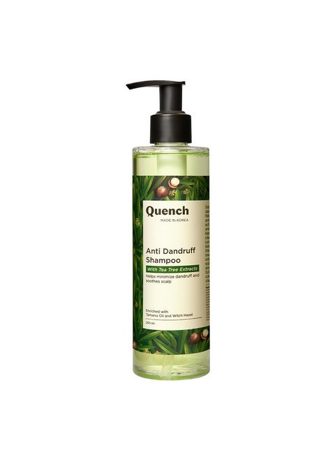 Quench Anti Dandruff Shampoo With Tea Tree Extracts, Minimizes Dandruff Flakes, Soothes Itchy & Dry Scalp, Makes Hair Soft, Smooth & Silky, Made In Korea (250 Ml)