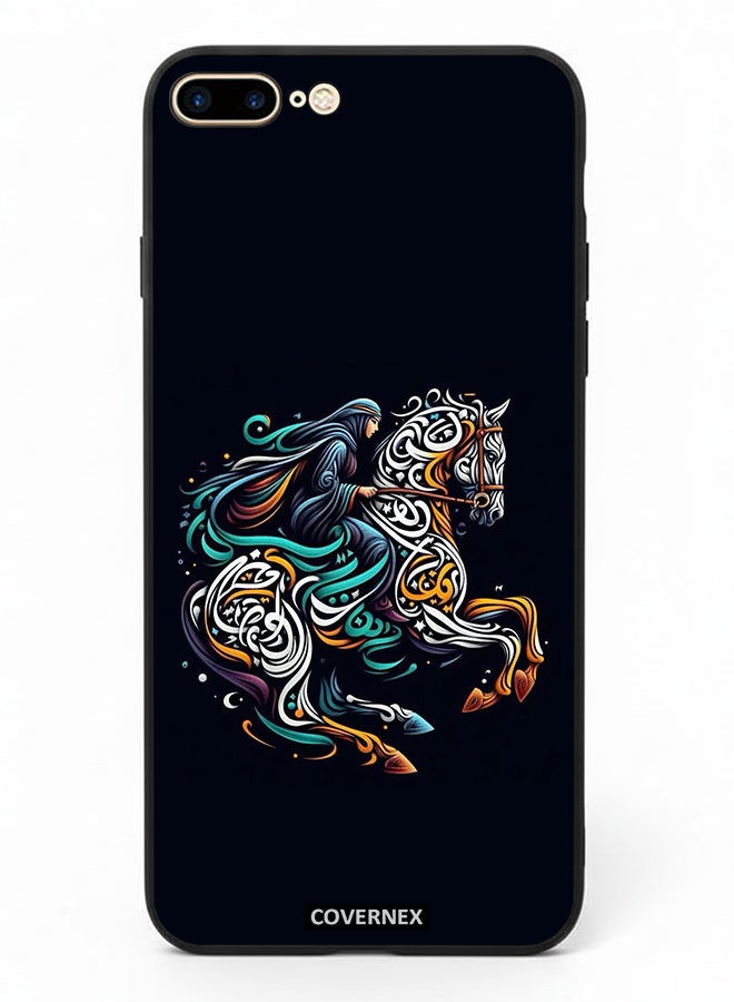 Covernex Apple iPhone 8 Plus Protective Case Cover Printed Featuring Ornamental Horse - Image 2