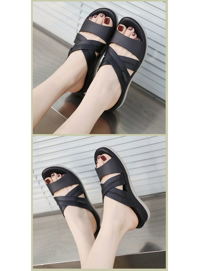 NIBEMINENT Summer   Sandals Fashionable And Atmospheric  Large-Sized Thick-Soled Slippers Beach Shoes Comfortable - Image 3