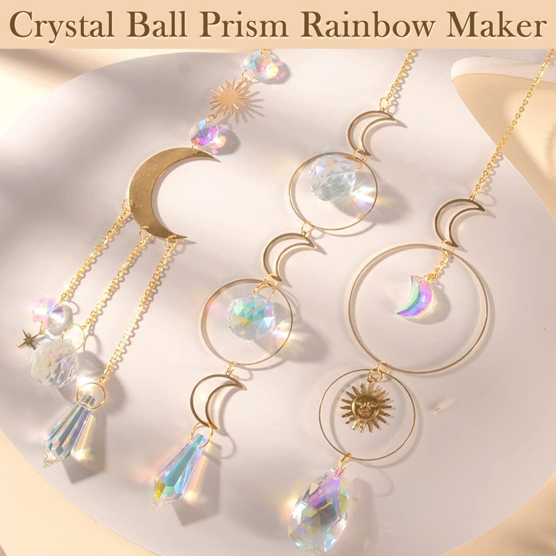 ilclviz Suncatcher Crystal Hanging Sun Catcher Prism with Chain Pendant Ornament Crystal Balls for Window - Image 2