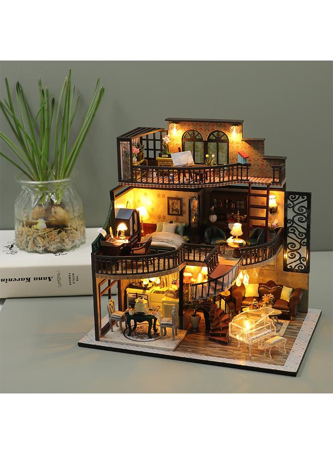 M213 Dream Building High Pavilion Diy Hand Assembled Wooden Hut 3d Three-dimensional European Assembled Hut Toy - Image 1