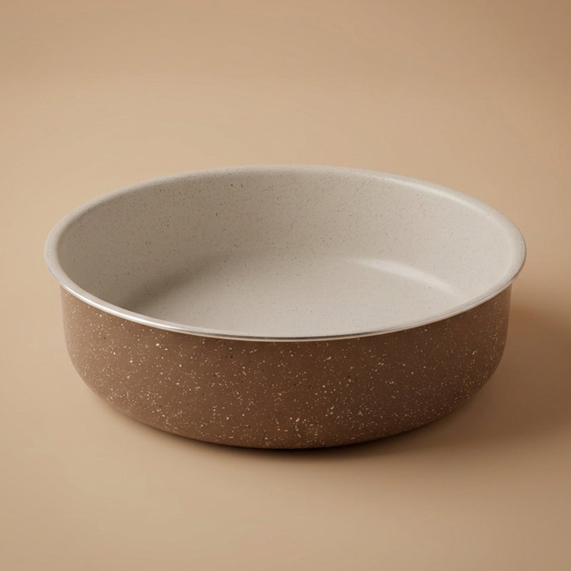 Rocky Granite Oven Tray, 24 cm, Round - Brown - Image 1