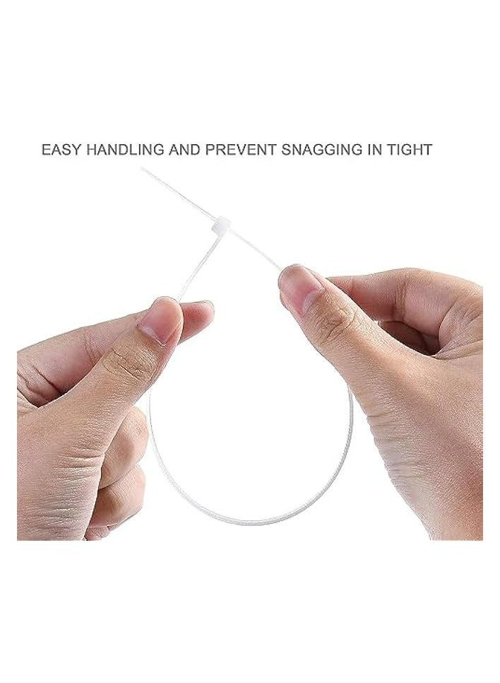 بروماس ربطات كبل بسحاب أبيض مقاس 15 سم 200 قطعة، قوة شد 40 رطلًا - شديدة التحمل، أربطة سلك كابل من النايلون الفاخر ذاتية القفل للداخل والخارج بواسطة قطارة بولت - Image 3