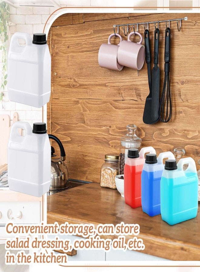 Ziliny Plastic Jug with Lids Square Empty Storage Containers Plastic Jar Containers for Water Sauces Soaps Detergents Liquids Cleaning Solutions (32 oz,Translucent Color,1 Pcs) - Image 4