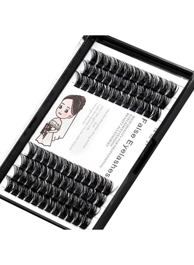 Bodermincer 84 Clusters Large Pack D Curl Volume Lashes Set Segmented False Eyelash DIY Eyelash Extension Individual Lash Girl Women Home Eyelash Extension (12mm) - Image 4
