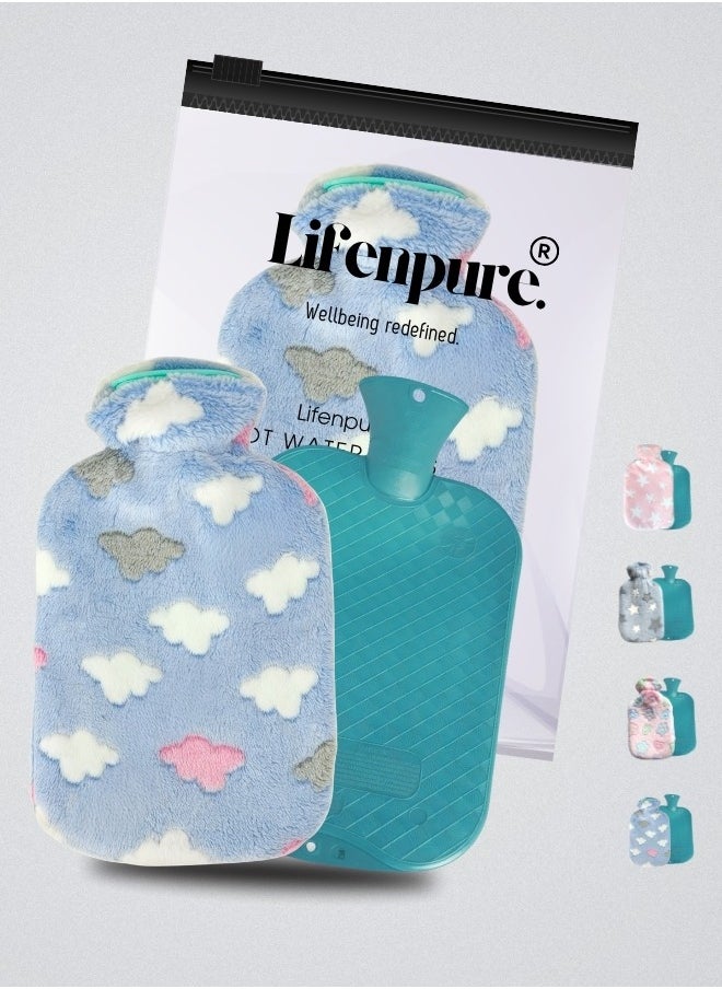Lifenpure Lifenpure 2 Ltr Soft Hot Water Bag In Reusable Ziplock Clear Pouch Bag Classic Style For Body Shoulder Cramps Neck Pain Relief  - Image 1