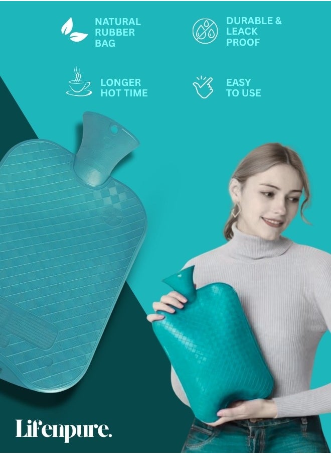 Lifenpure Lifenpure 2 Ltr Soft Hot Water Bag In Reusable Ziplock Clear Pouch Bag Classic Style For Body Shoulder Cramps Neck Pain Relief  - Image 3