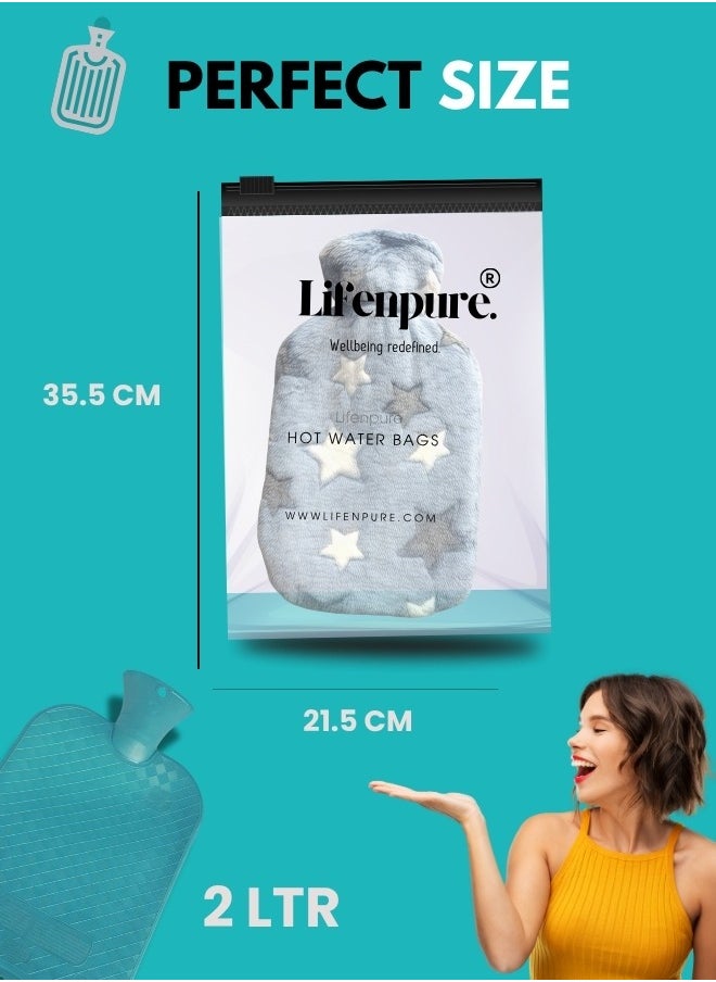 Lifenpure Lifenpure 2 Ltr Soft Hot Water Bag In Reusable Ziplock Clear Pouch Bag Classic Style For Body Shoulder Cramps Neck Pain Relief  - Image 4