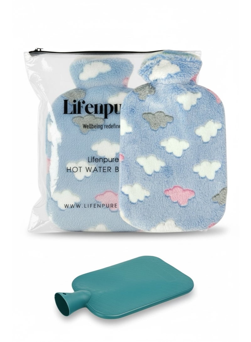 Lifenpure 2 Ltr Soft Hot Water Bag In Reusable Ziplock Clear Pouch Bag Classic Style For Body Shoulder Cramps Neck Pain Relief - Image 1