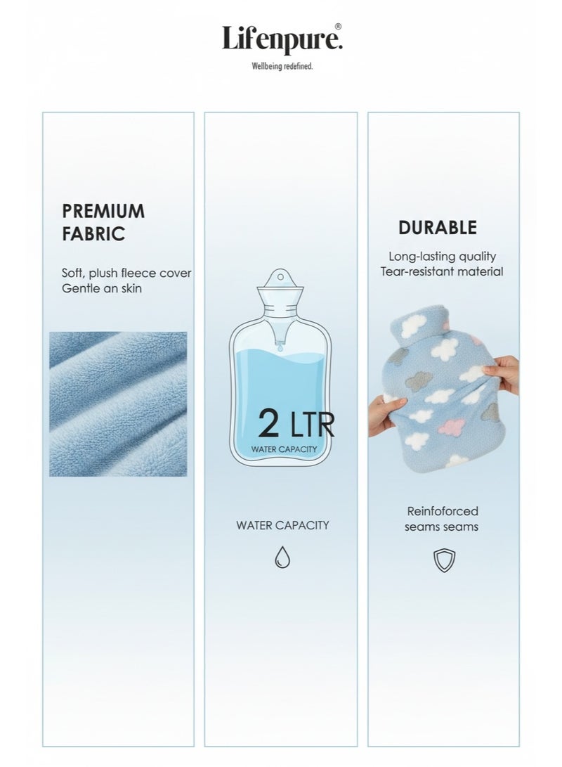 Lifenpure 2 Ltr Soft Hot Water Bag In Reusable Ziplock Clear Pouch Bag Classic Style For Body Shoulder Cramps Neck Pain Relief - Image 3