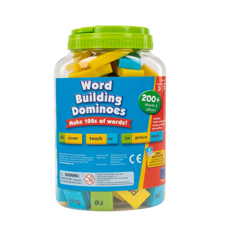 Educational Insights Word Building Dominoes - Word Building Game & Manipulative for Classroom & Home, Set of 108 double-sided, Color-Coded dominoes , Ages 6+ - Image 1
