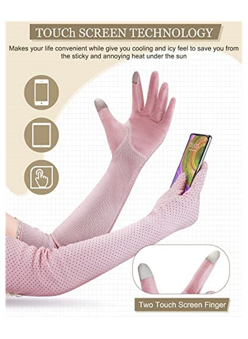 Generic SYOSI UV Long Sunblock Gloves, Women's Driving Non Slip Full Finger Arm Sun Protective, for Outdoor Sports, 3 Pairs - Image 4