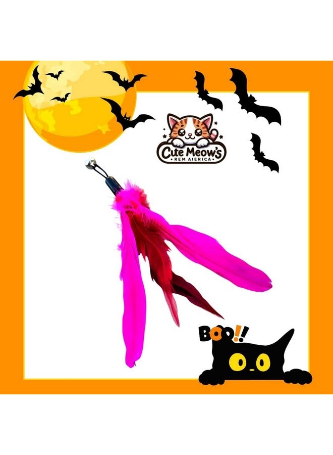 ألعاب قطط تفاعلية ملونة من Cute Meows Pet Supplies، لعبة عصا مخصصة لامعة، 12 قطعة من ريش القطط مع 10 رؤوس بديلة، وقضيب تلسكوبي واحد وعصا استفزاز واحدة للعب والتمرين - Image 5