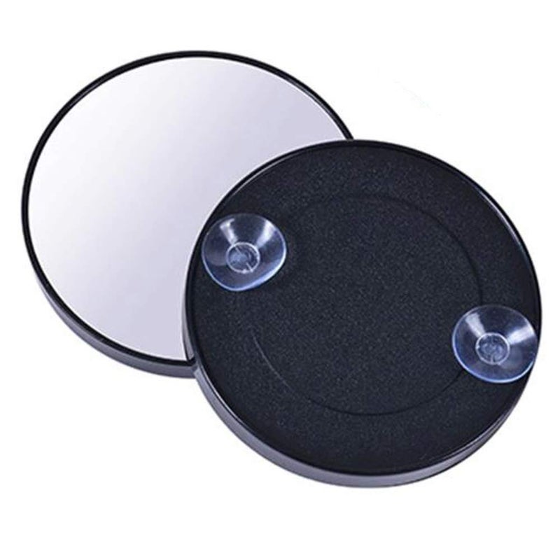 Kriva Kriva Make Up Hand Mirror for Women and Portable Shaving Mirror for Men with 10X Magnifying Bedroom Mirror Bathroom Mirror Black Round Wall Mount Framed  - Image 1