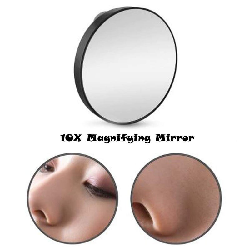 Kriva Kriva Make Up Hand Mirror for Women and Portable Shaving Mirror for Men with 10X Magnifying Bedroom Mirror Bathroom Mirror Black Round Wall Mount Framed  - Image 4