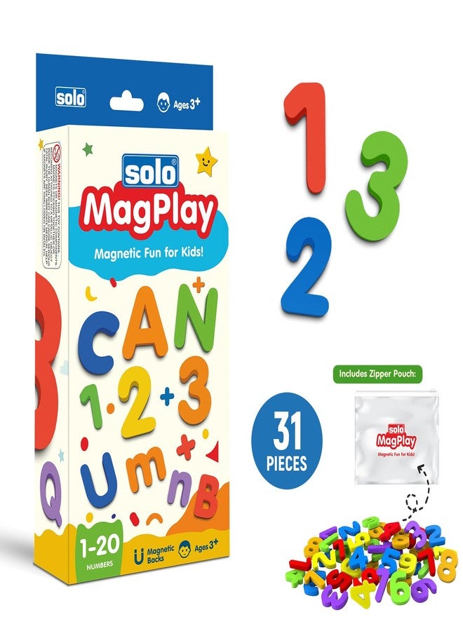 SOLO MagPlay Magnetic Alphabet Numbers 1 to 20 for Kids (Age 3+) | Non-Toxic EVA Foam Build with Strong Magnetic Back | Soft Touch Rounded Edges | Perfect for Alphabet Learning & Spelling Games - Image 2