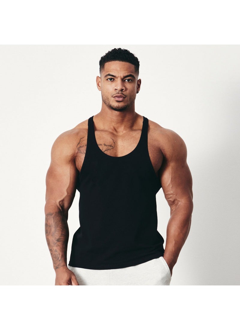 Generic - Vq Muscle Fitness Brothers Summer New Fitness Vest Mens Tops Outdoor Running Leisure Sports Sleeveless Bx79 white - Image 1