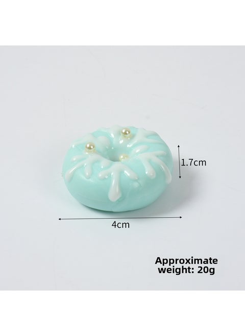 4cm Simulation Donut Cake Model Keychain Aqua Snowflake Graffiti Donut