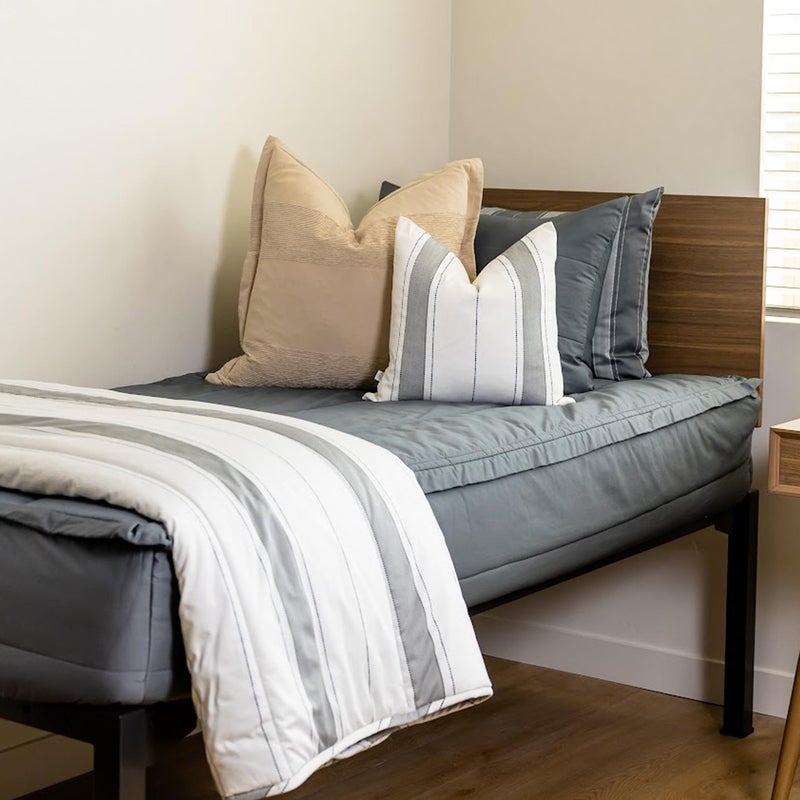 Beddy's Reese Zippered Bedding - Durable Zip-On Sheets & Comforter for Kids & Adults - Bed in a Bag - Easy Make Bedding - Minky Interior - Machine Washable - with Pillowcase & Sham - Gray - Toddler - Image 1