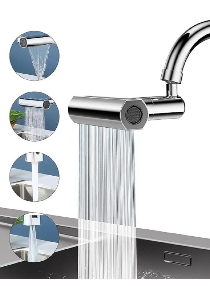 4 in 1 Waterfall Kitchen Faucet,360°Swivel Faucet Extender for Kitchen Sink, Splash-Proof Kitchen Faucet Head Replacement, High Arc Sink Faucet Suitable for Washing Fruit Vegetable - Image 1