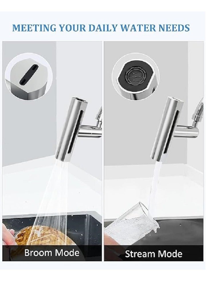 4 in 1 Waterfall Kitchen Faucet,360°Swivel Faucet Extender for Kitchen Sink, Splash-Proof Kitchen Faucet Head Replacement, High Arc Sink Faucet Suitable for Washing Fruit Vegetable - Image 3