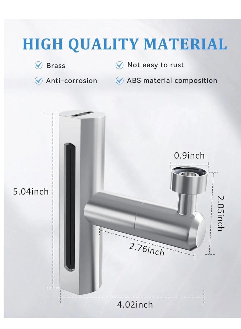 4 in 1 Waterfall Kitchen Faucet,360°Swivel Faucet Extender for Kitchen Sink, Splash-Proof Kitchen Faucet Head Replacement, High Arc Sink Faucet Suitable for Washing Fruit Vegetable - Image 5