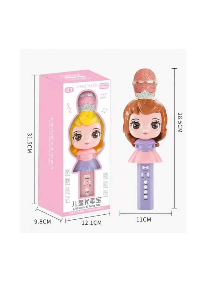 ميكروفون كاريوكي لاسلكي ساخن - ميكروفون بلوتوث للأطفال، لعبة كرتونية للمنزل، ميكروفون صوتي متكامل، كنز الكاريوكي - Image 5