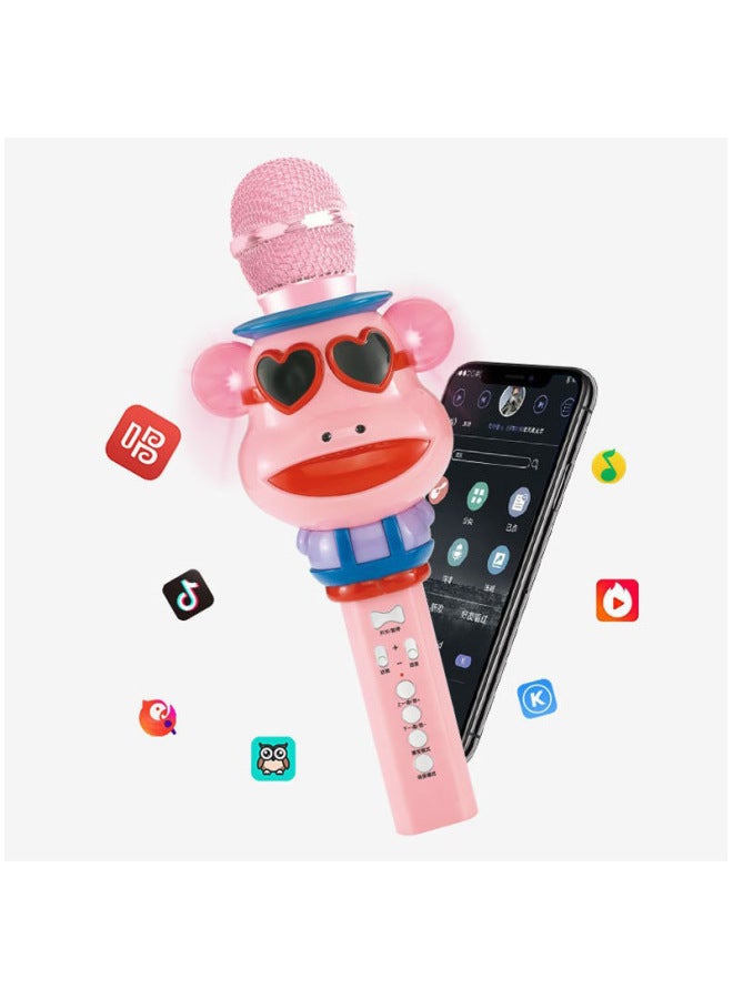 ميكروفون كاريوكي لاسلكي ساخن - ميكروفون بلوتوث للأطفال، لعبة كرتونية للمنزل، ميكروفون صوتي متكامل، كنز الكاريوكي - Image 2