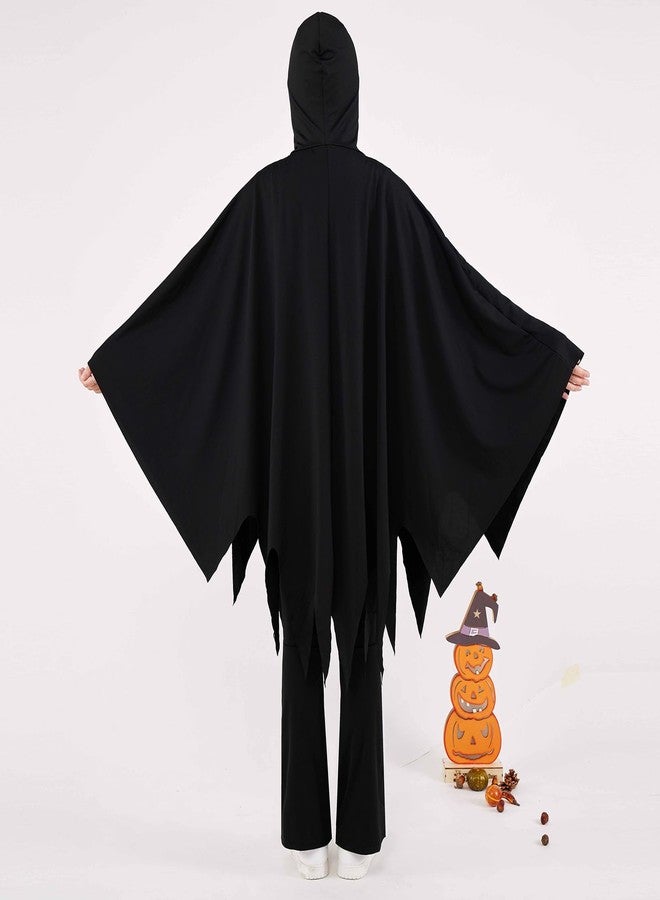 ESHOO Kids Halloween Skeleton Cloak Toddlers Glow in Dark Hooded Cloak Halloween Wings Cape Cosplay Role Play - Image 5