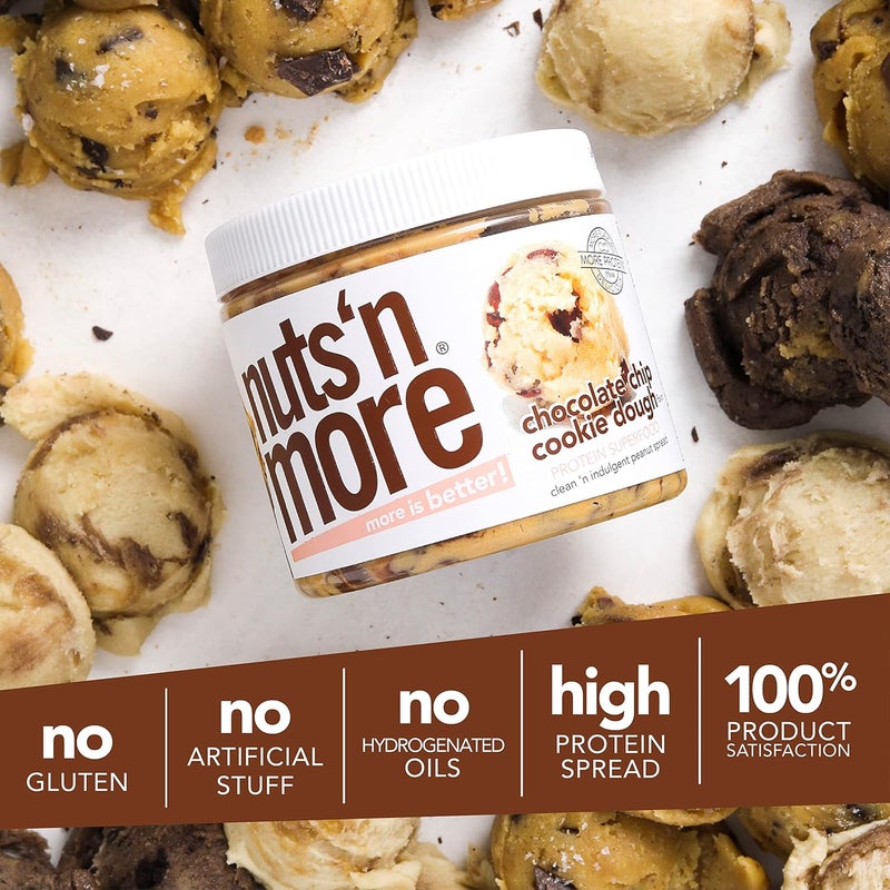 nuts'n more زبدة الفول السوداني بنكهة عجينة بسكويت الشوكولاتة من ناتس 'إن مور - بروتين عالي، خالية من الجلوتين، منخفضة الكربوهيدرات، 15 أونصة - Image 5