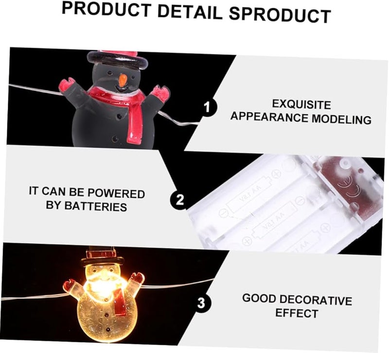 Christmas Snowman LED Copper Wire String Lights Flashing Function Indoor Outdoor Holiday Decoration - Image 5