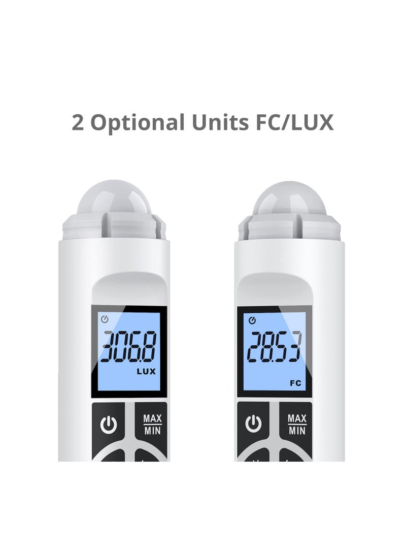 SYOSI Light Meter, Handheld Photometer, Support Max/Min Modes Light Meter Range up to 200,000 Lux Luxmeter Handheld Digital Lux Meter Brightness Measuremen Instrument with LCD Characters Display - Image 3