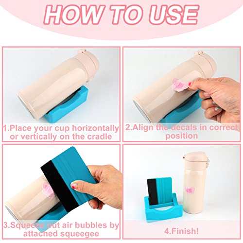 GUBCUB Silicone Cup Cradle for Tumblers,2 Pack Tumbler Holder for Crafts with Built-in Slot and Felt Edge Squeegee,Small Cup Cradle Use to Apply Vinyl Decals,Anti-Skidding Tumbler Stand Cup Holder - Image 4