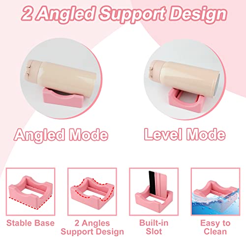 GUBCUB Silicone Cup Cradle for Tumblers,2 Pack Tumbler Holder for Crafts with Built-in Slot and Felt Edge Squeegee,Small Cup Cradle Use to Apply Vinyl Decals,Anti-Skidding Tumbler Stand Cup Holder - Image 3