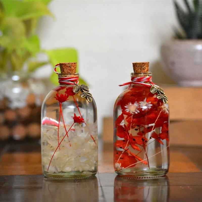 myBageecha Crimson Yin Yang Set of 2 Preserved Tabletop Natural Long Lasting Flower Red White Sustainable Eco Friendly Home Decor Gift Glass 10cm x 5 cm - Image 5
