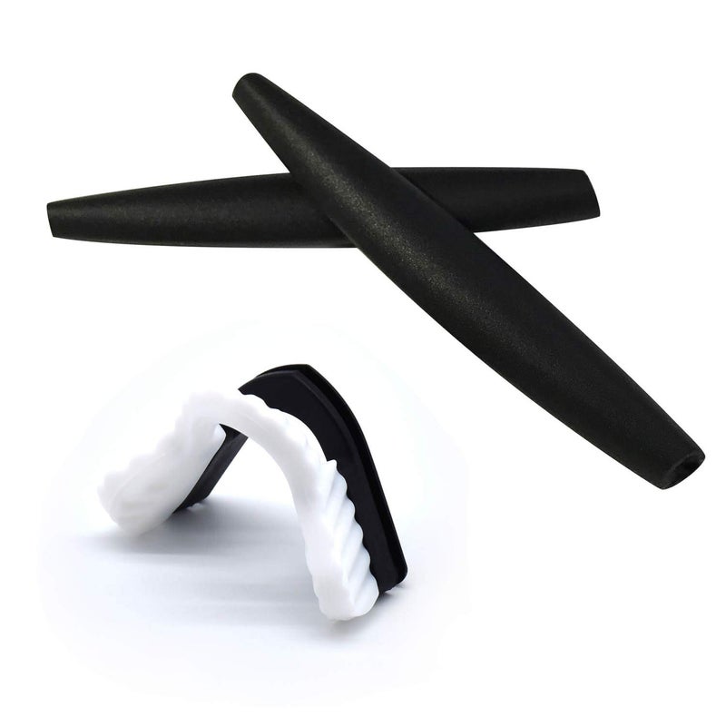 Generic HKUCO Black Replacement Silicone Leg and White Nose Pads For Oakley M Frame Series Earsocks Rubber Kit  - Image 1