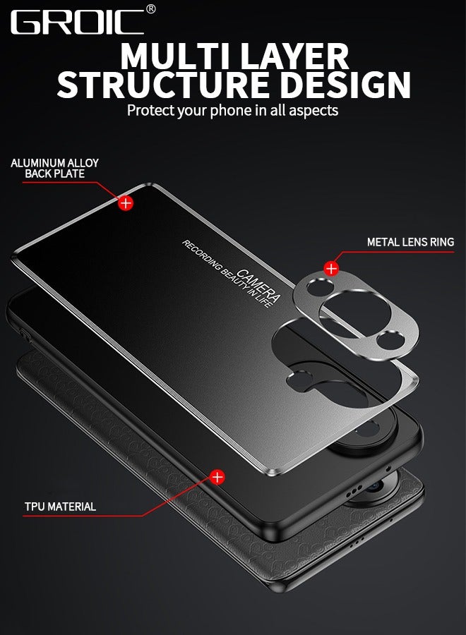 GROIC For Huawei Nova 11 Pro Phone Case, Metal Silicone All Inclusive Phone Cover, Drop Shock Resistant Scratch Resistant Phone Shell, Support Wireless Charging Protective Case 6.78'' - Image 2
