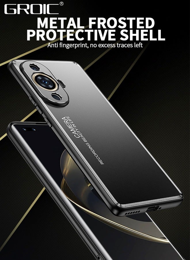 GROIC For Huawei Nova 11 Pro Phone Case, Metal Silicone All Inclusive Phone Cover, Drop Shock Resistant Scratch Resistant Phone Shell, Support Wireless Charging Protective Case 6.78'' - Image 3