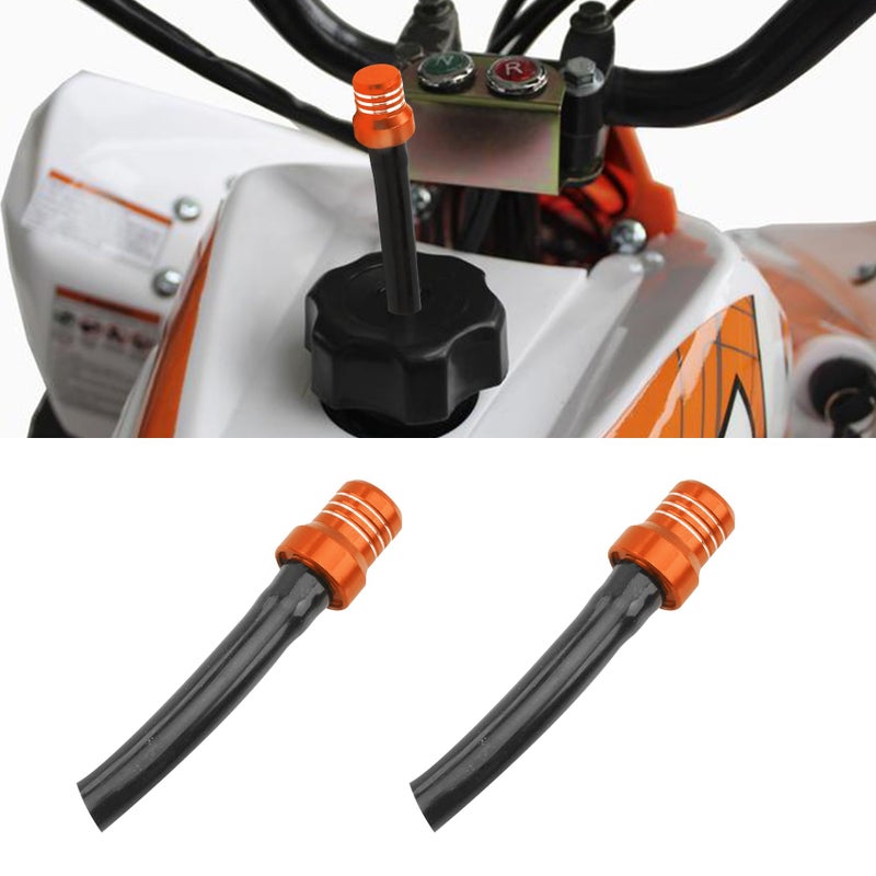 HEVLE 2PCS Gas Fuel Cap Air Vent Hose Universal CNC Tank Valve Vent Tube with Chekc Ball Aluminum Breather Valve Fits for 50cc 110cc 70cc 125cc ATV Motorcycle Dirt Pit Quad Bike Motocross