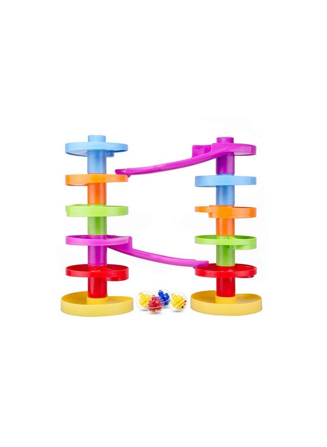 WEofferwhatYOUwant Ball Drop Educational Toy With Bridge - Advanced Spiral Swirl Ball Ramp Activity Playset For Toddlers  - Image 1