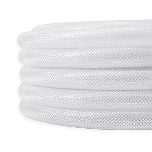 DAVCO 3/8" ID × 100 ft Heavy Duty Braided Clear Plastic Vinyl Tubing, Flexible High Pressure Reinforced PVC Vinyl Tube Hose, Non-toxic, BPA Free - Image 2